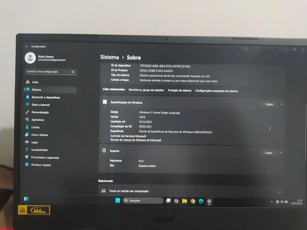 ACER NITRO 5 RTX 3050 E RYZEN 5 - Foto 3