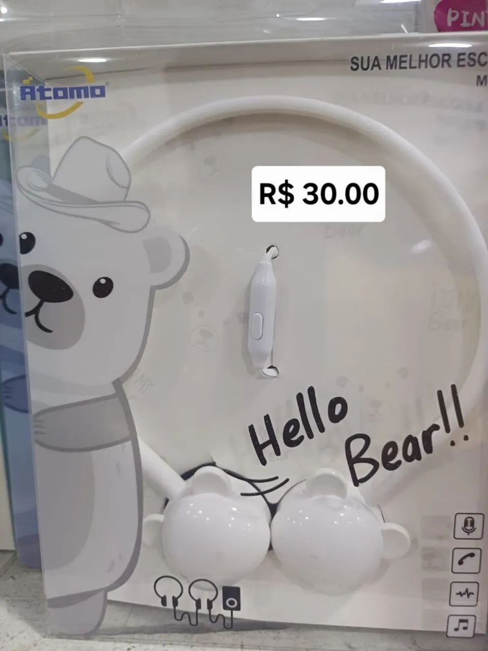 Fone de Ouvido Hello Bear - Novo