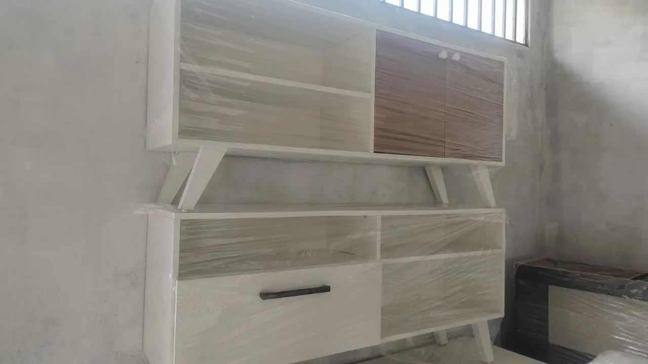 Rack moderno branco com gavetas e design clean - Foto 4