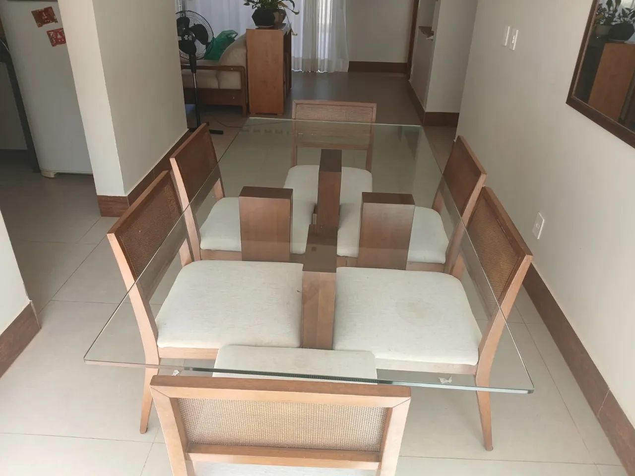Mesa com 6 cadeiras Tampo cristal. Aceito oferta!!! - Foto 5