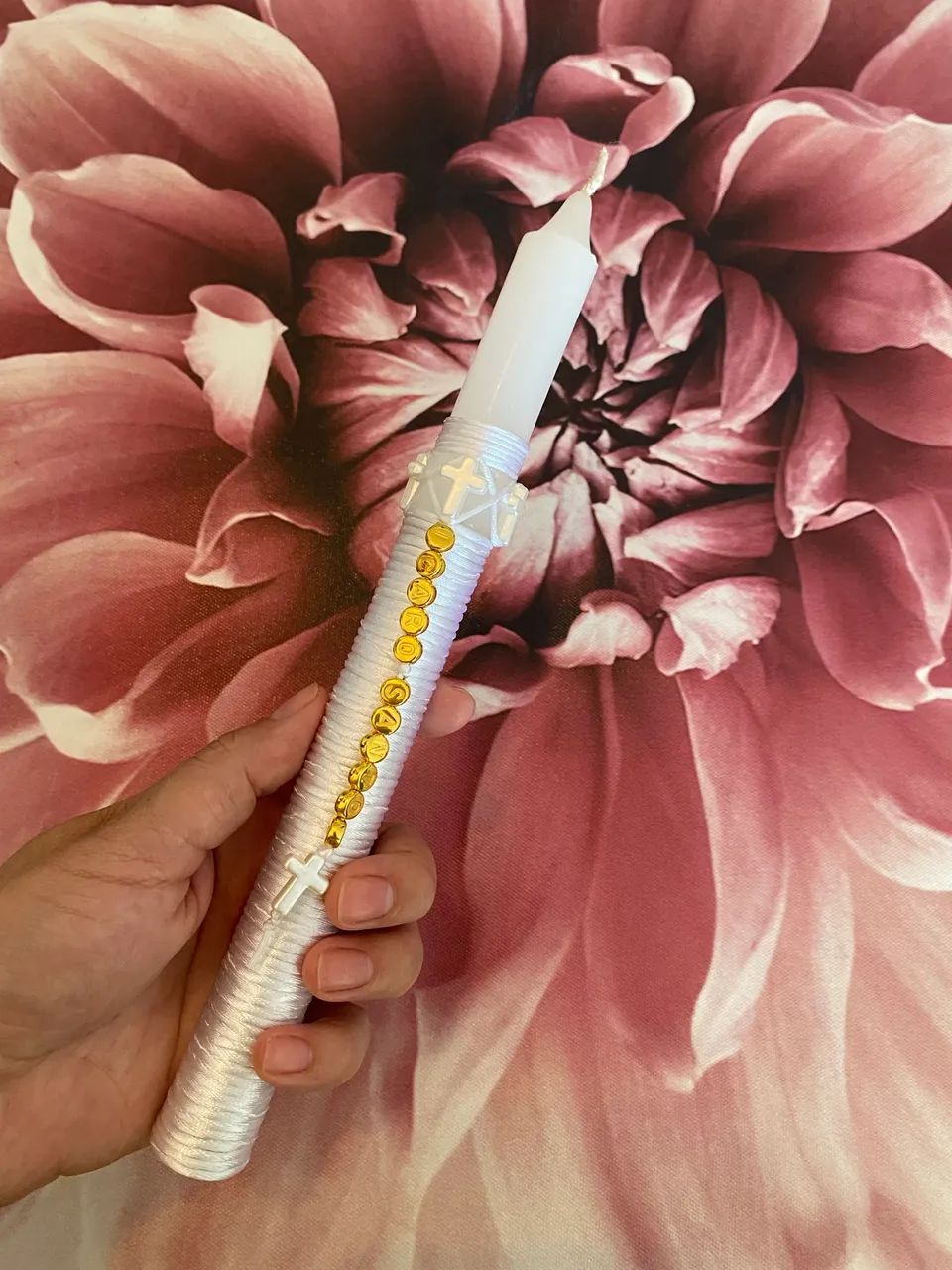 Vela decorada para batizado, comunhão e crisma. - Foto 2