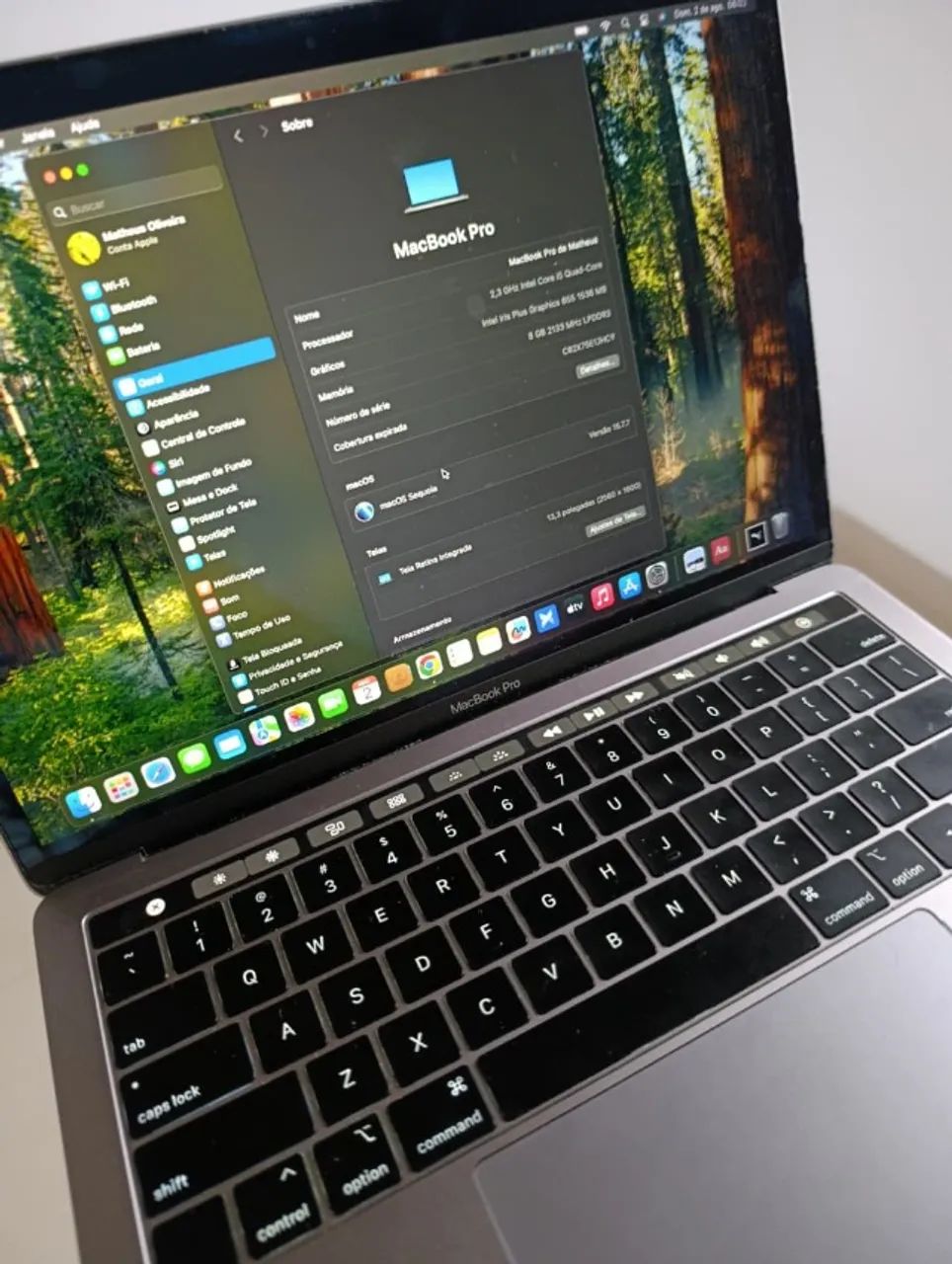 MacBook Pro 13 (2018) | Space Gray, i5, Touch Bar - R$ 2.200 PIX