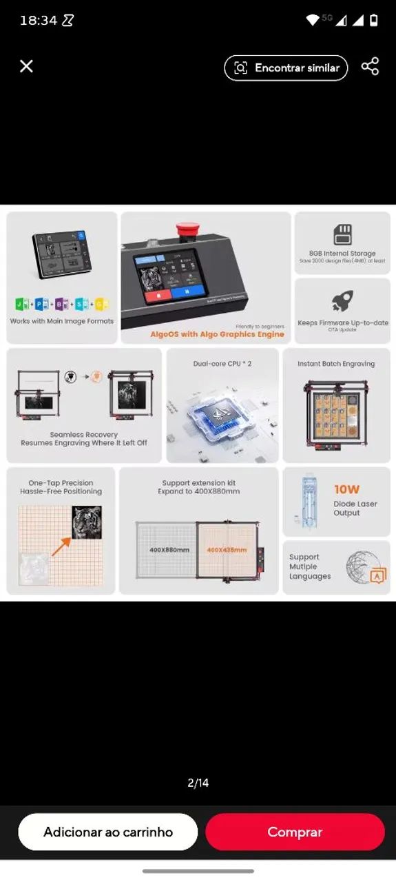 Kit DIY AlgoLaser MK2 10W - Foto 4