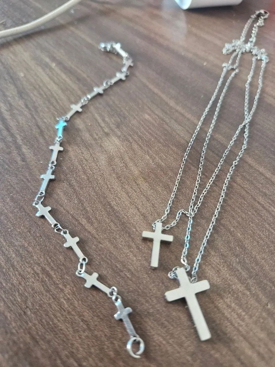 Pulseira e cordão duplo cristão 