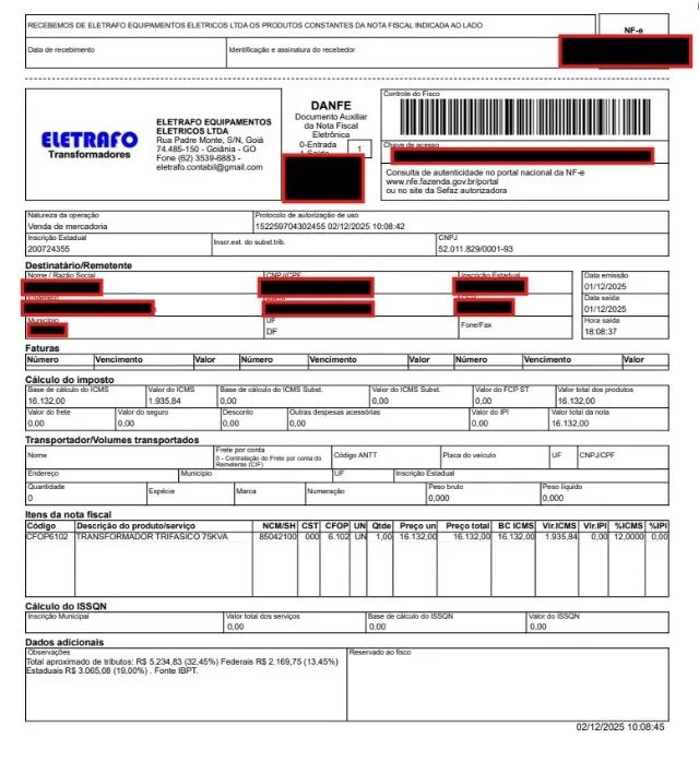 Transformador Trifásico 75KVA a Óleo - Novo - Ainda se encontra na fábrica em SP - Foto 6