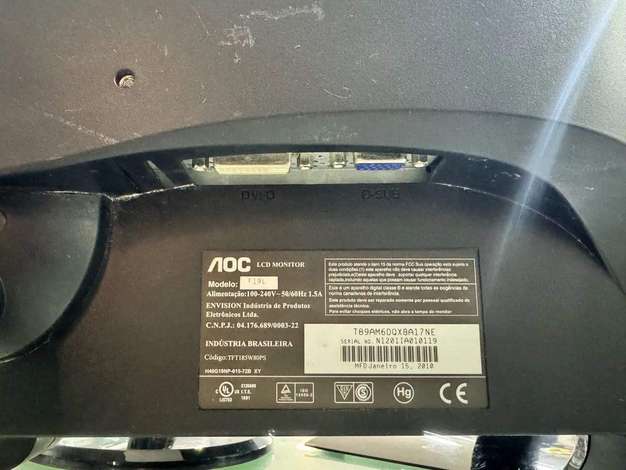 Monitor a venda 19 a 20 polegadas vga/dia 7 peças estoque - Foto 3