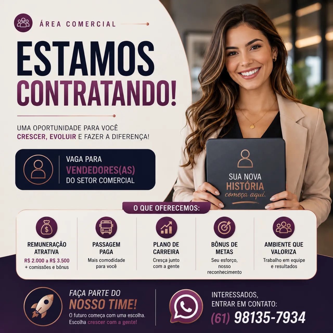 Atendente comercial | Início Imediato