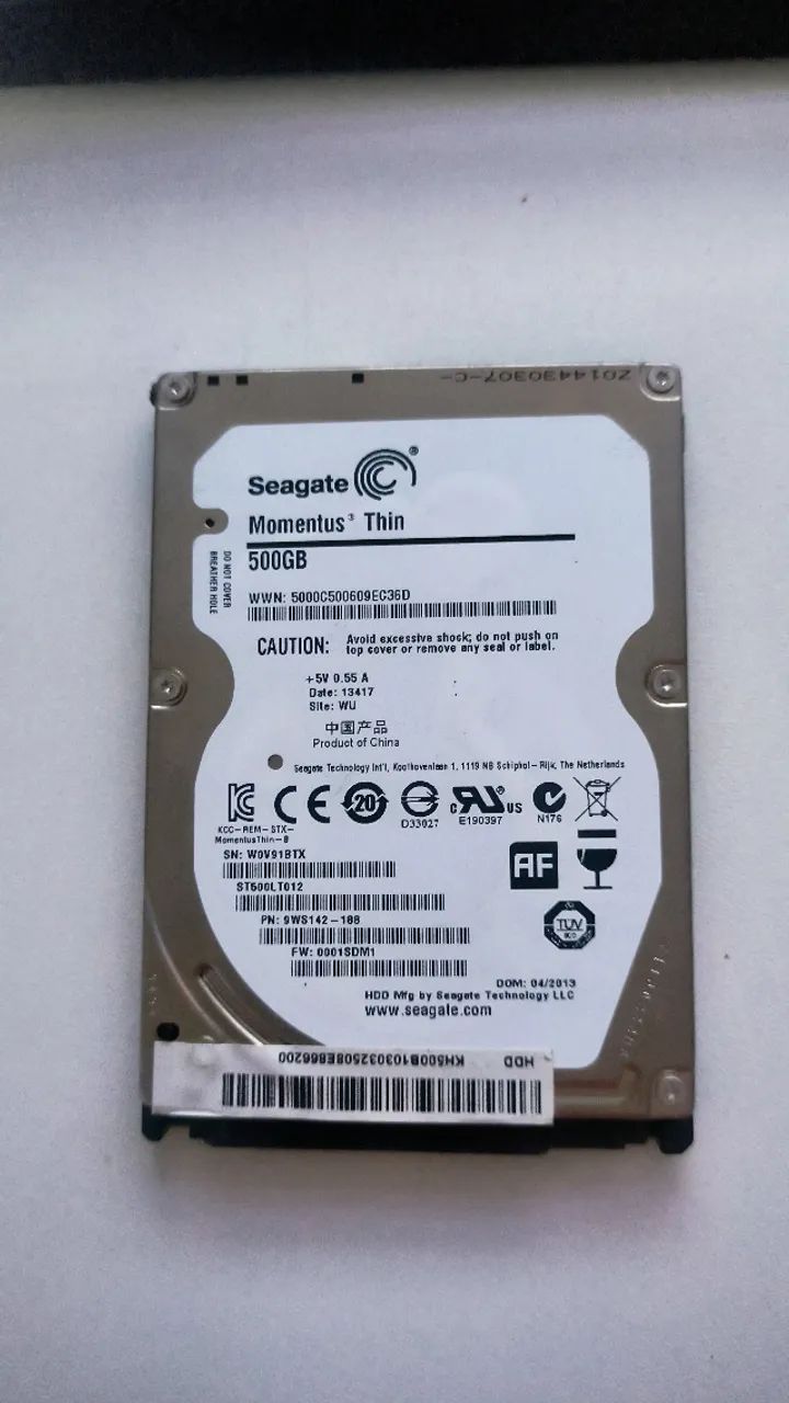 HDs notebook 500GB Otimo estado