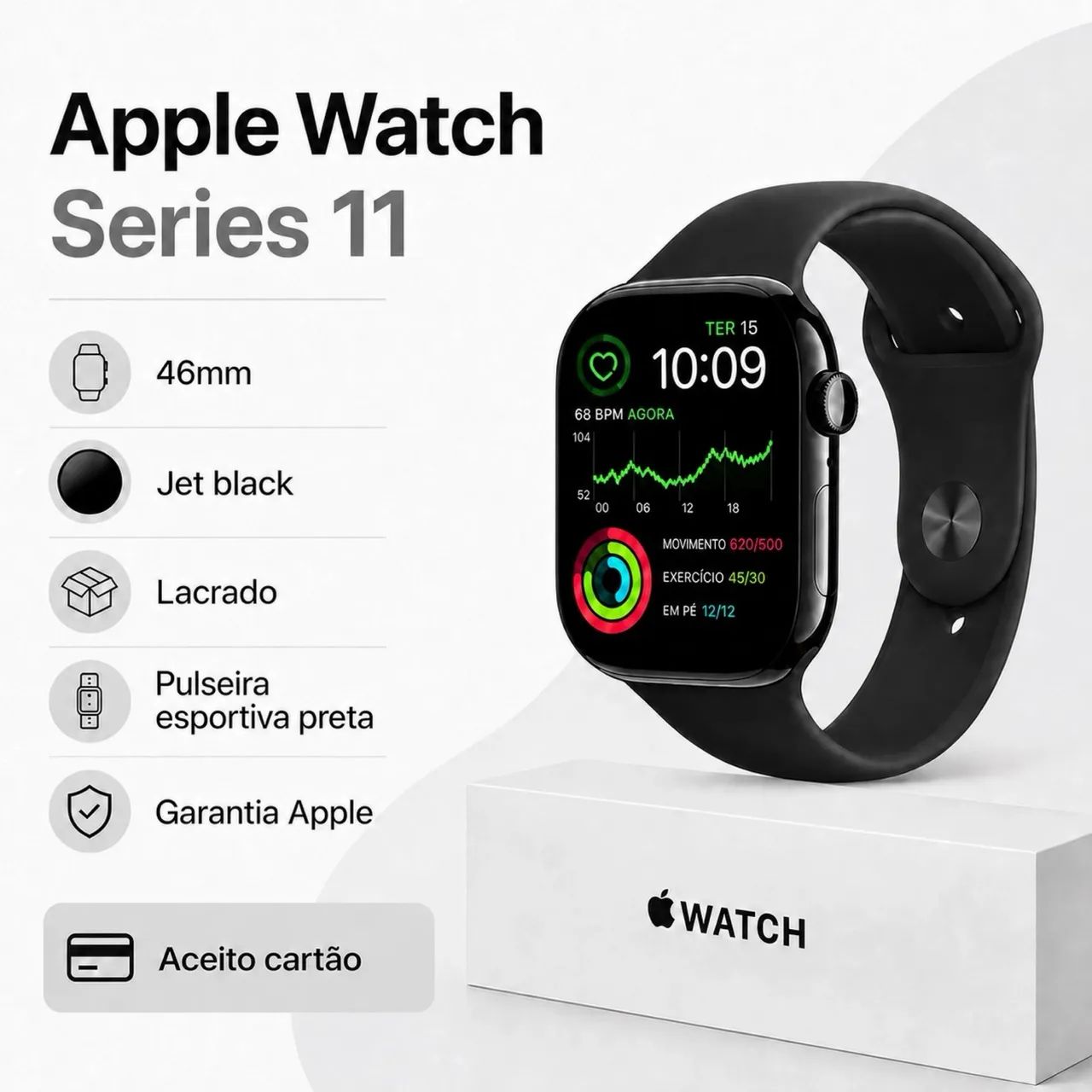 Apple Watch 11 46mm Jet Black Lacrado - Smartwatches