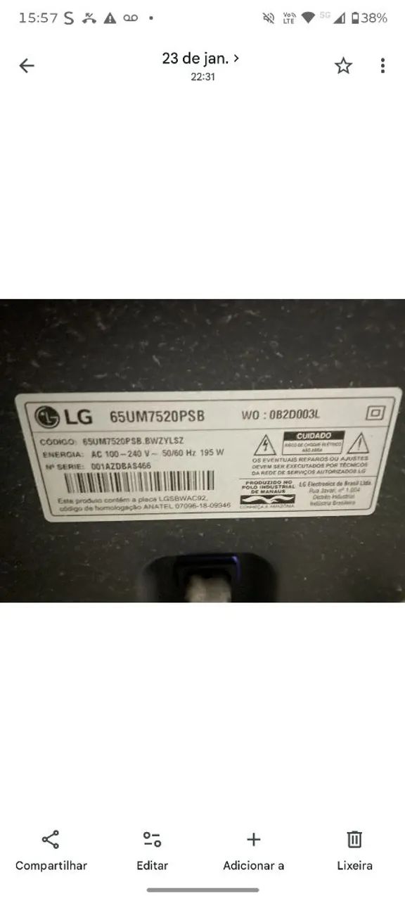 Televisão para retirar peças LG 65 polegadas  - Foto 4