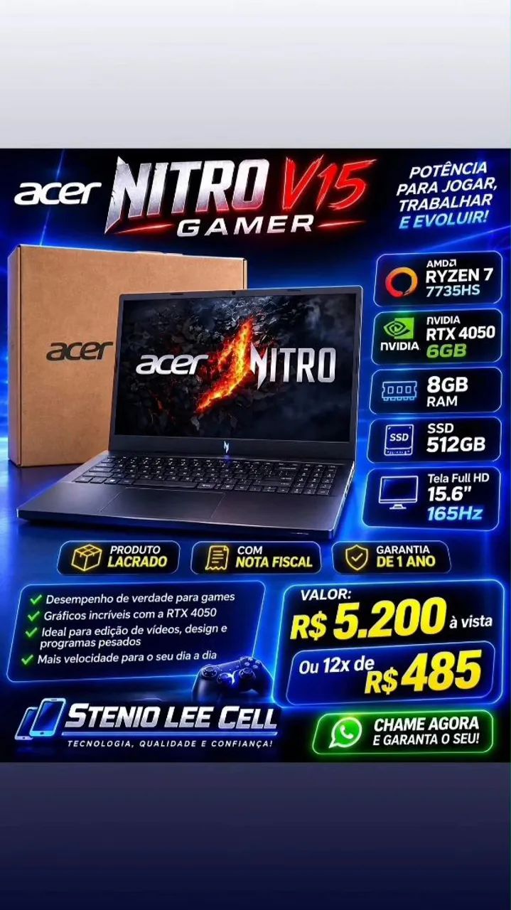 Notebook nitro v15 lacrado 