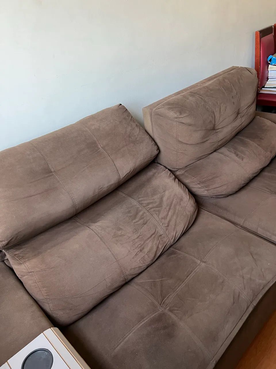 Sofá retrátil e reclinável marrom 2,5m por 1,15m  - Foto 5