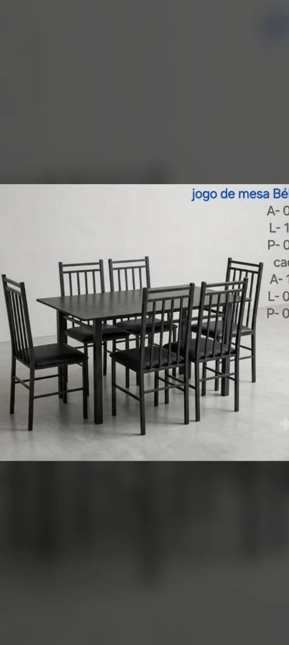 Mesa de pedra com 6 cadeiras muito resistente mesa e cadeiras  - Foto 2