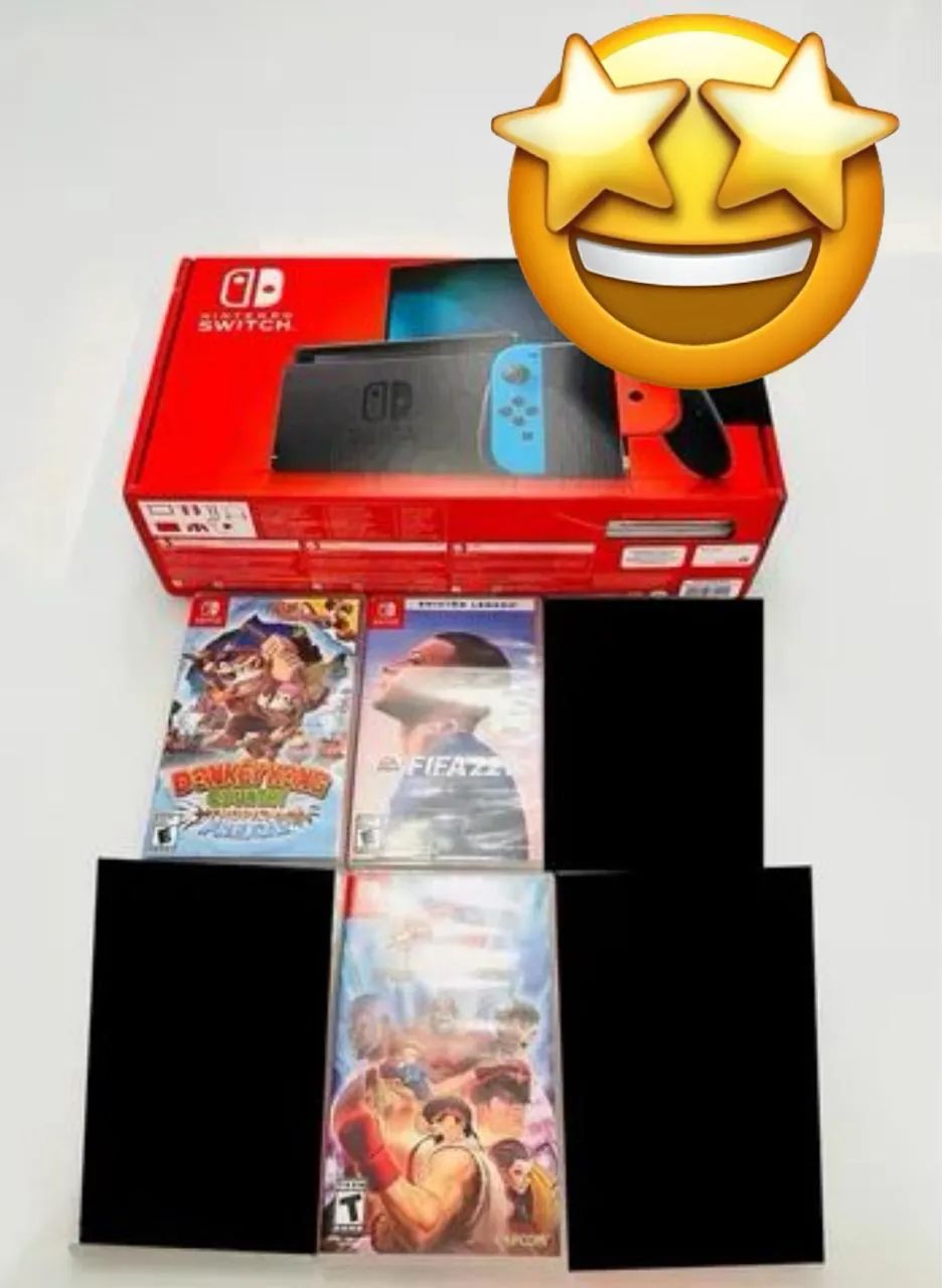 NINTENDO SWITCH + 3 JOGOS