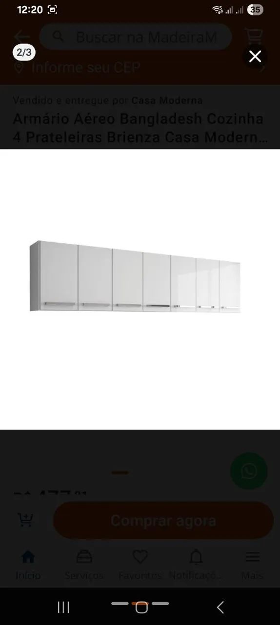 Armário aéreo 7 portas
