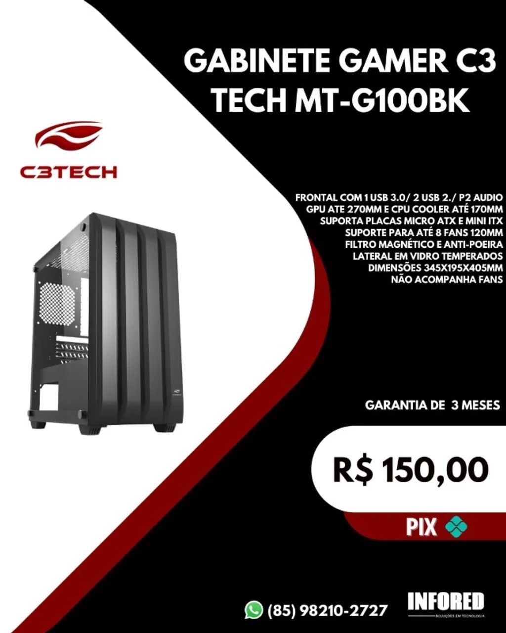 Gabinetes Gamer - Modelos Compactos e Mid Tower - Foto 5
