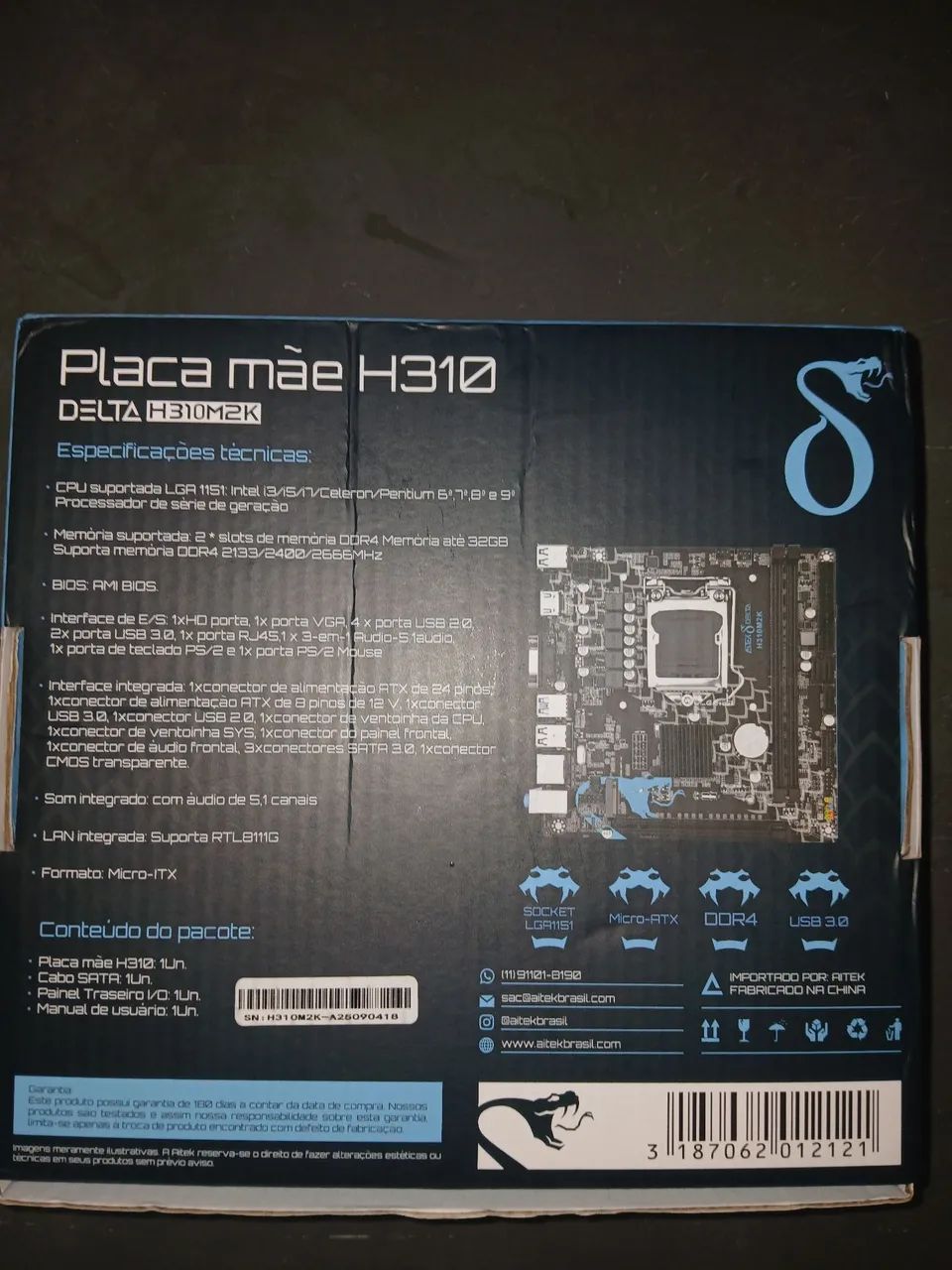 Placa mãe H310 LGA1151 DDR4 (Nova) - Foto 2
