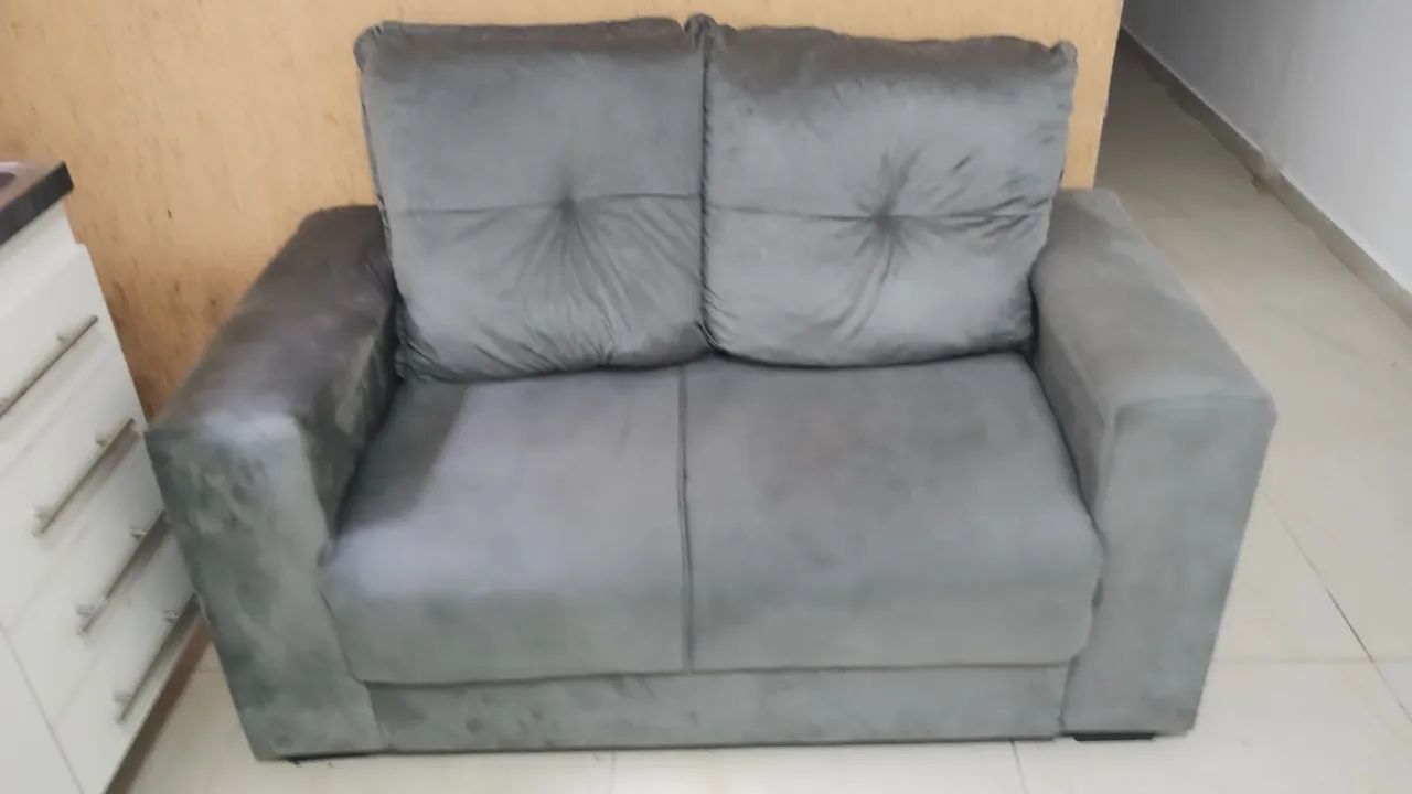 Conjunto sofá 3 e 2 lugares Suede Chamengo II Flash pouco usado excelente estado - Foto 2