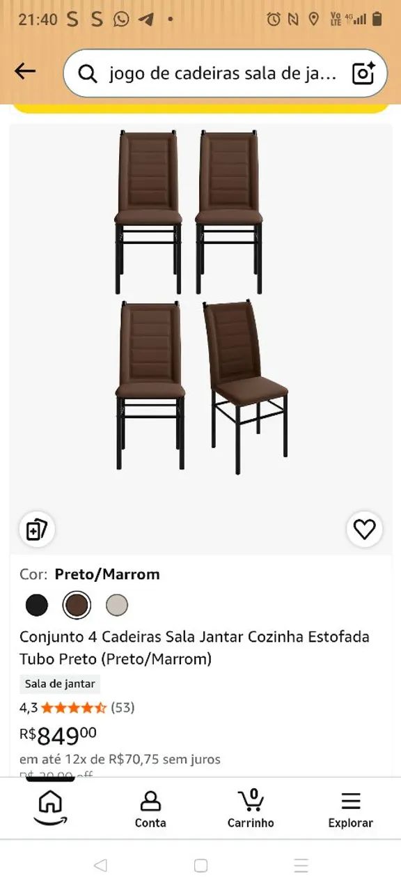 Vendo jogo de cadeiras  - Foto 2