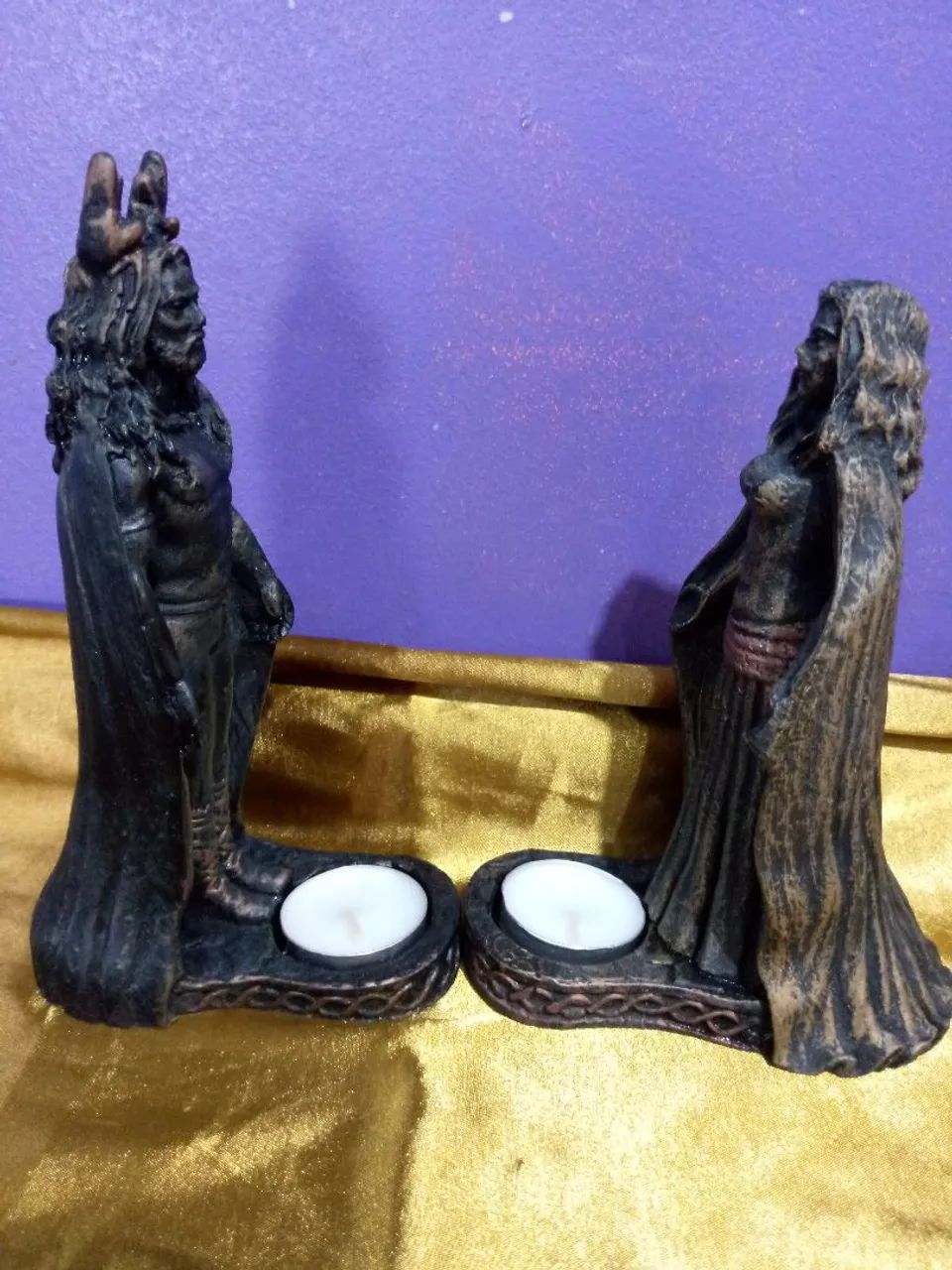 Estatuetas Casal divino Deusa e Deus Wicca  - Foto 4