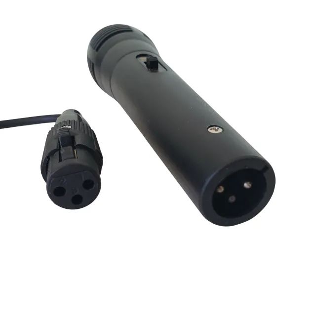 Microfone de Mão Preto Cabo Dinâmico Com Fio P10 Karaokê - Foto 2
