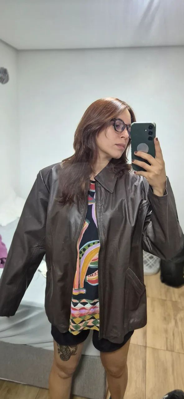 CASACO DE COURO LEGITINO GG