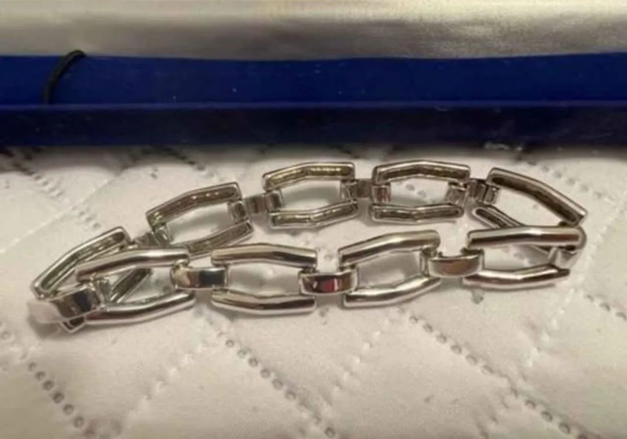 Pulseira masculina prata 925 - Foto 2