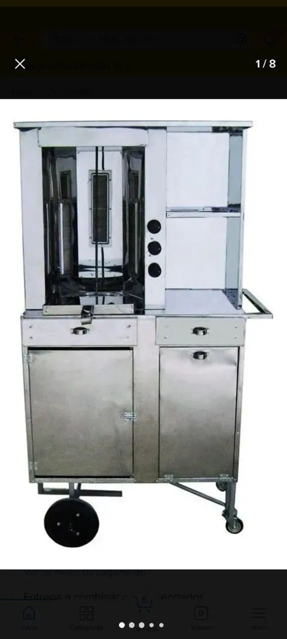 Carrinho de Churrasco Grego Inox - Usado