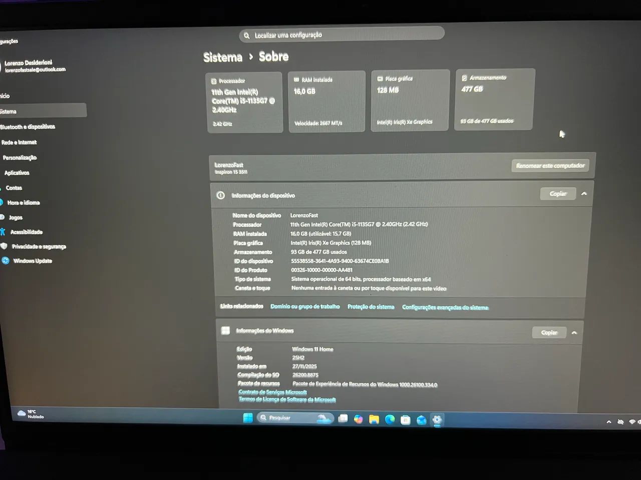 Notebook Dell i5  - 16gb RAM - SSD 512gb - Foto 2