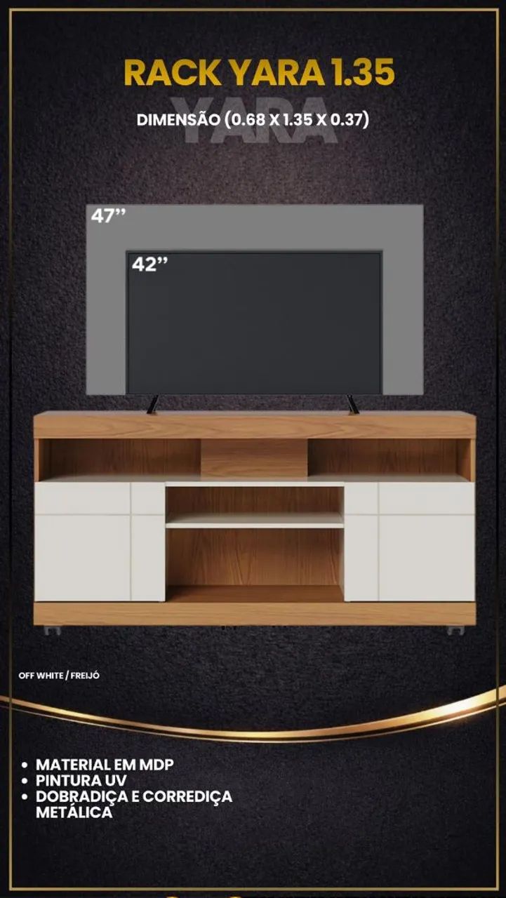 RACK YARA PARA TV DE ATE 47" POLEGADAS - A PRONTA ENTREGA  - Foto 5