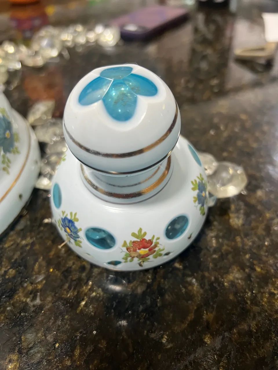 Lustre antigo de porcelana pintada  - Foto 3