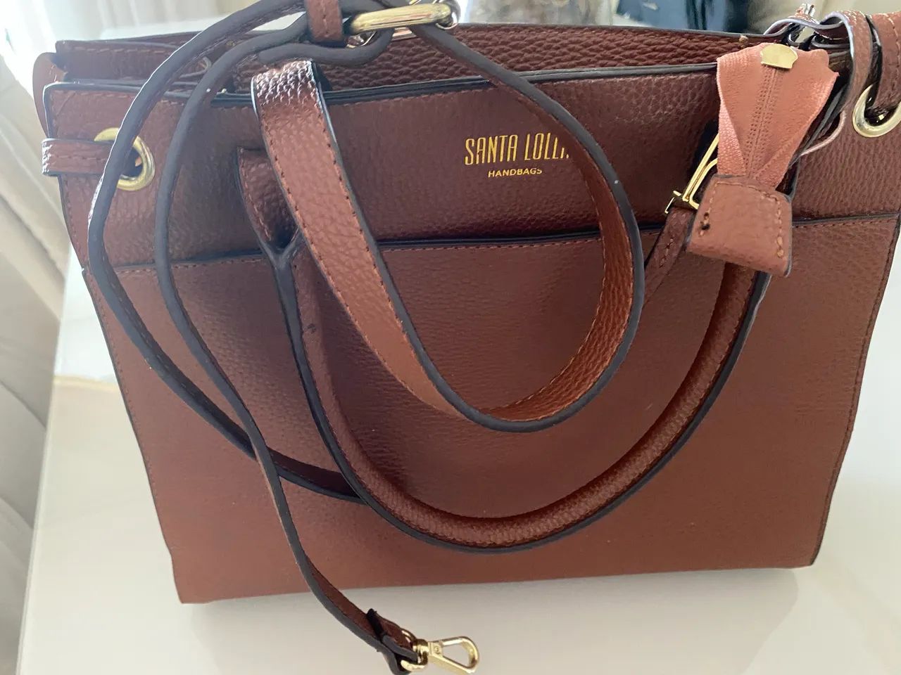 Bolsa Santa Lolla estruturada caramelo  - Foto 2