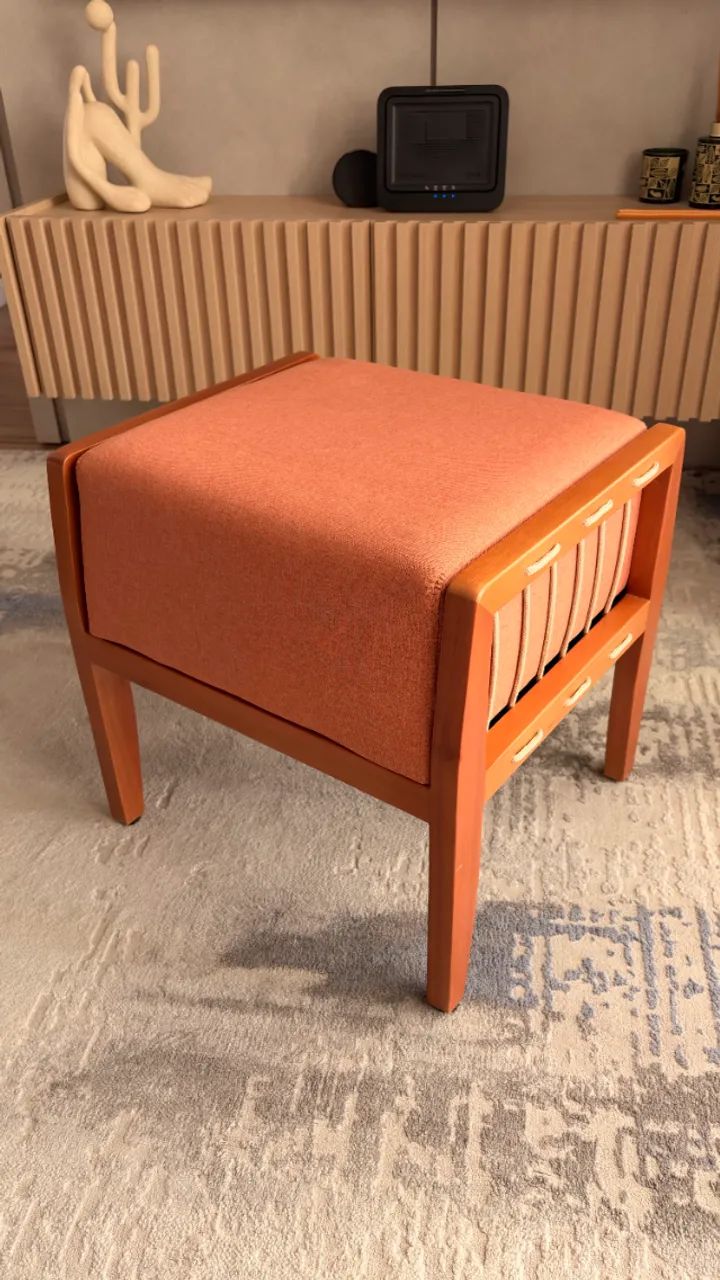 Puff Terracota Castellar Mobille - Estado de Novo - Com NF