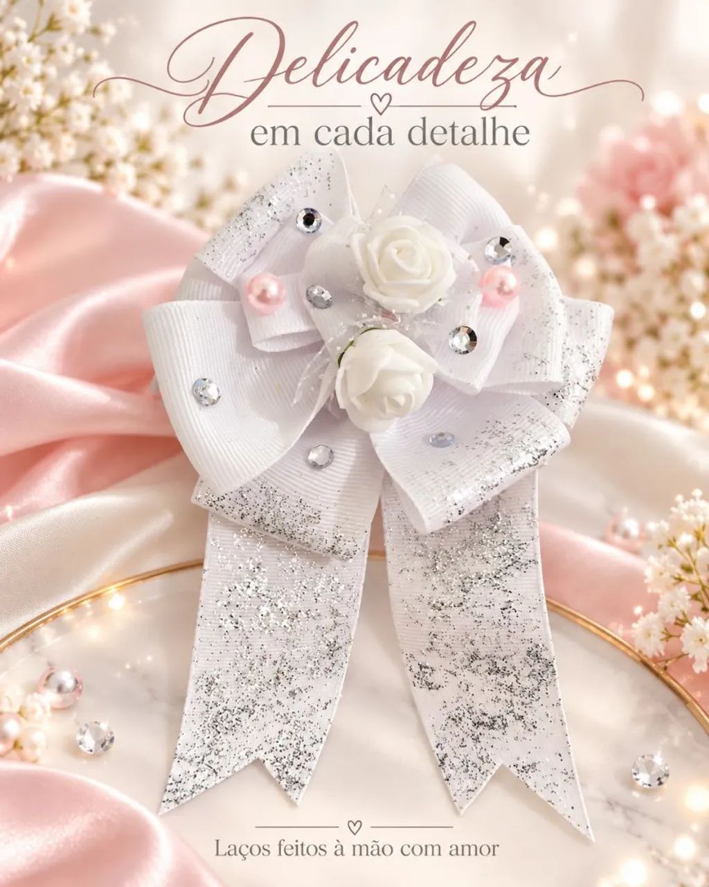 Tiara e laços artesanais  - Foto 4