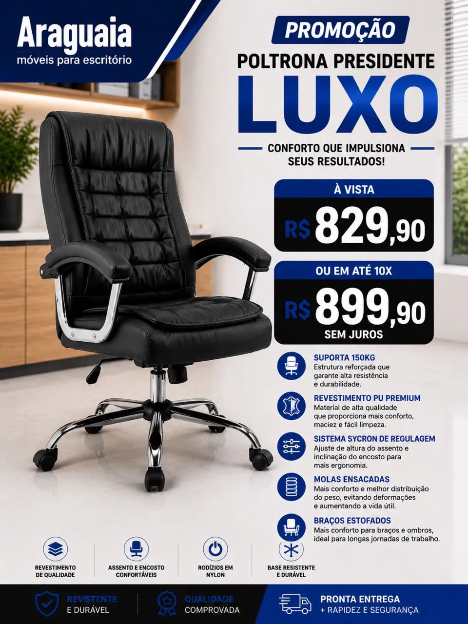 Poltrona Presidente luxo 