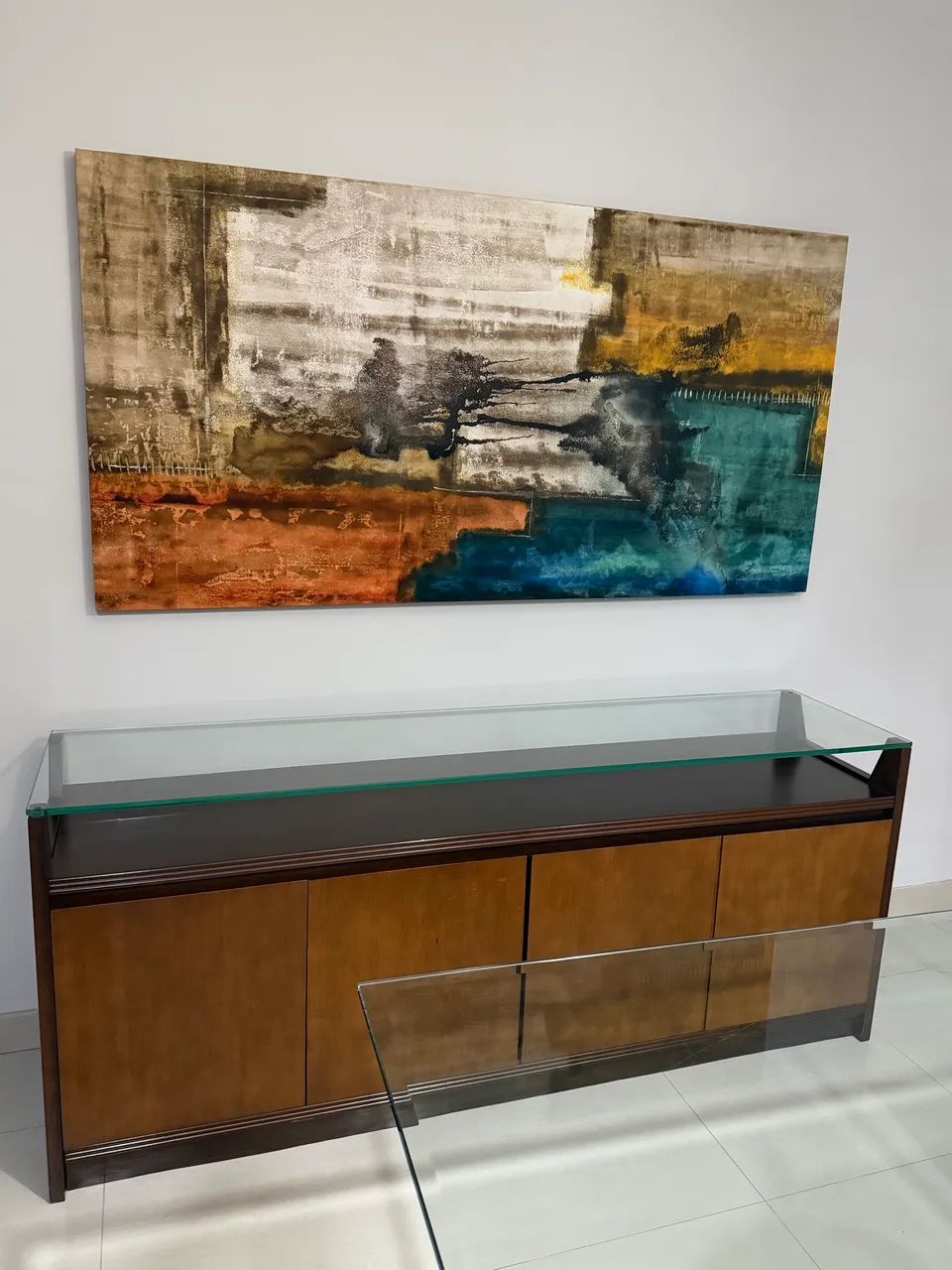 Conjunto Completo Sala de Jantar - Madeira + 8 Cadeiras + Buffet + Quadro - Foto 3
