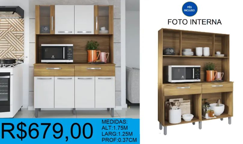 ARMARIO DE COZINHA - COMPACTO  - COMPRE HOJE   E RECEBA EM ATÉ 72  HORAS  - Foto 3