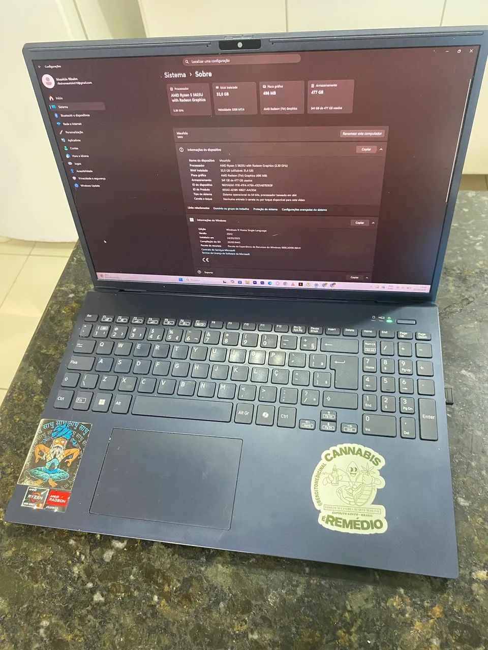 Notebook VAIO FE16 AMD Ryzen 5-5625U Windows 11 Home 32GB RAM  - Foto 2