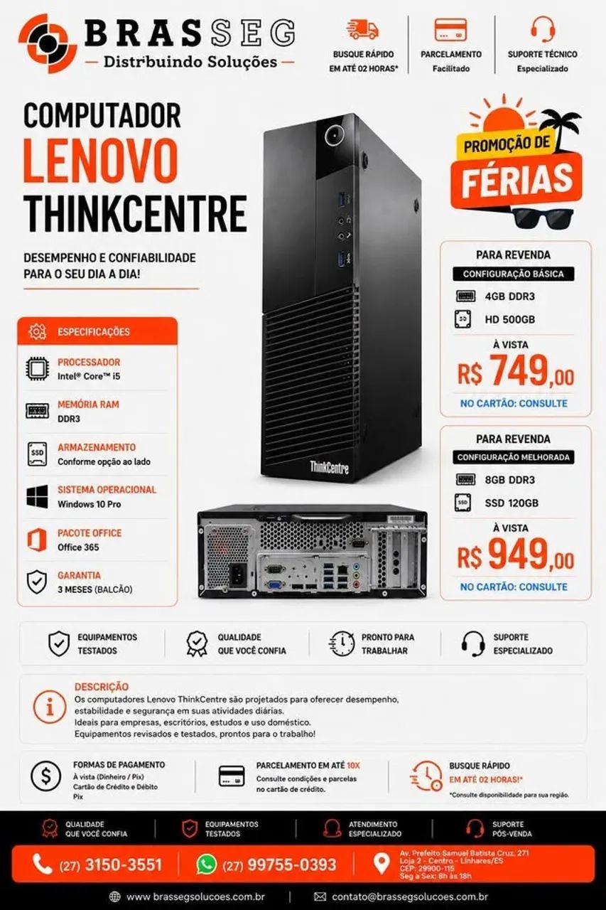 Computador Lenovo ThinkCentre Intel Core i5