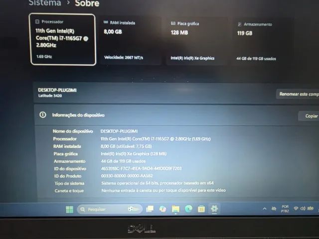 Notebook Dell Core i7 de 11° Geração Com Teclado Retro Iluminado - Foto 5