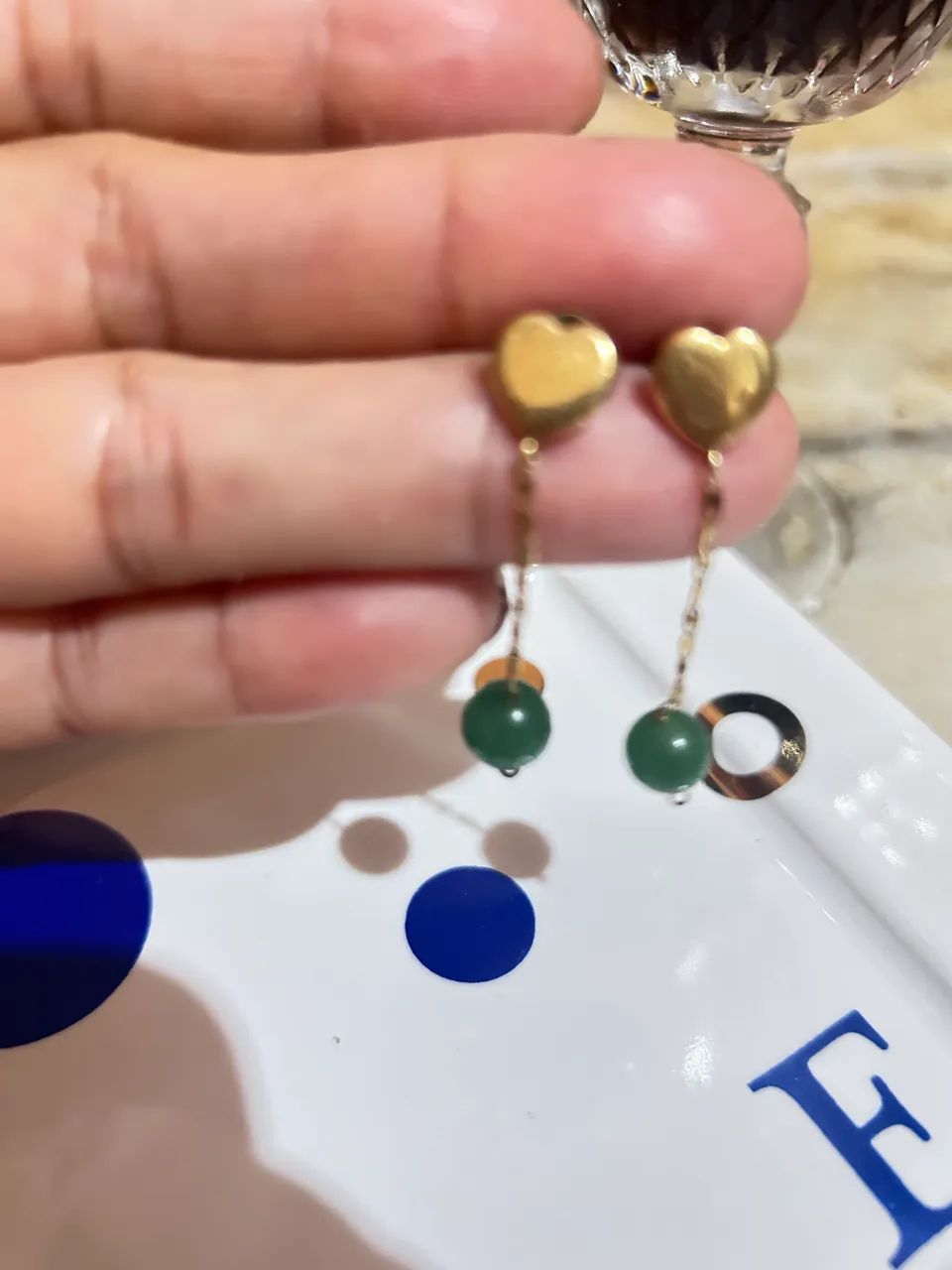 Brinco ouro jade esmeralda 18k - Foto 5