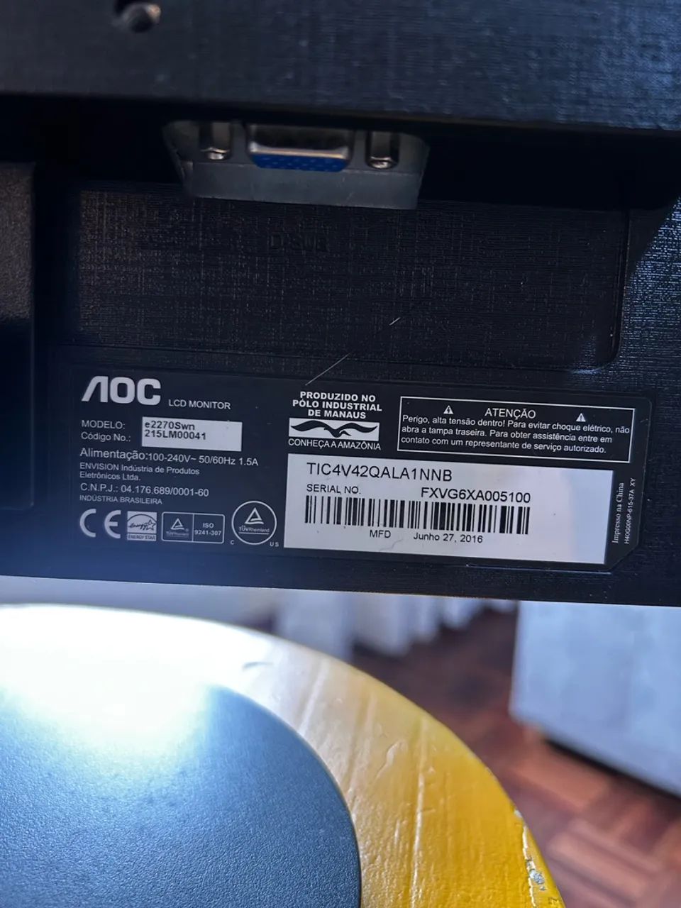 Monitor LCD AOC 21,5? Usado - Foto 3