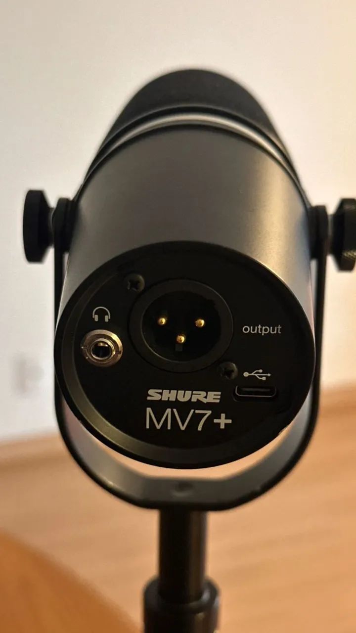 Microfone Shure Mv7+ Preto Usb Para Podcast + Brinde Suporte - Foto 3