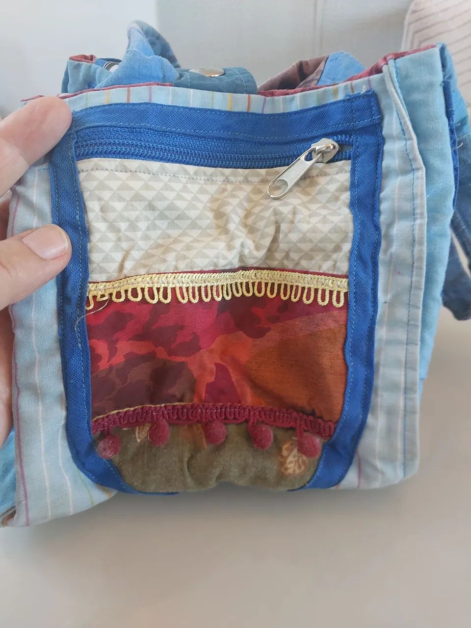 Mini bolsa quadrada em patchwork  - Foto 4