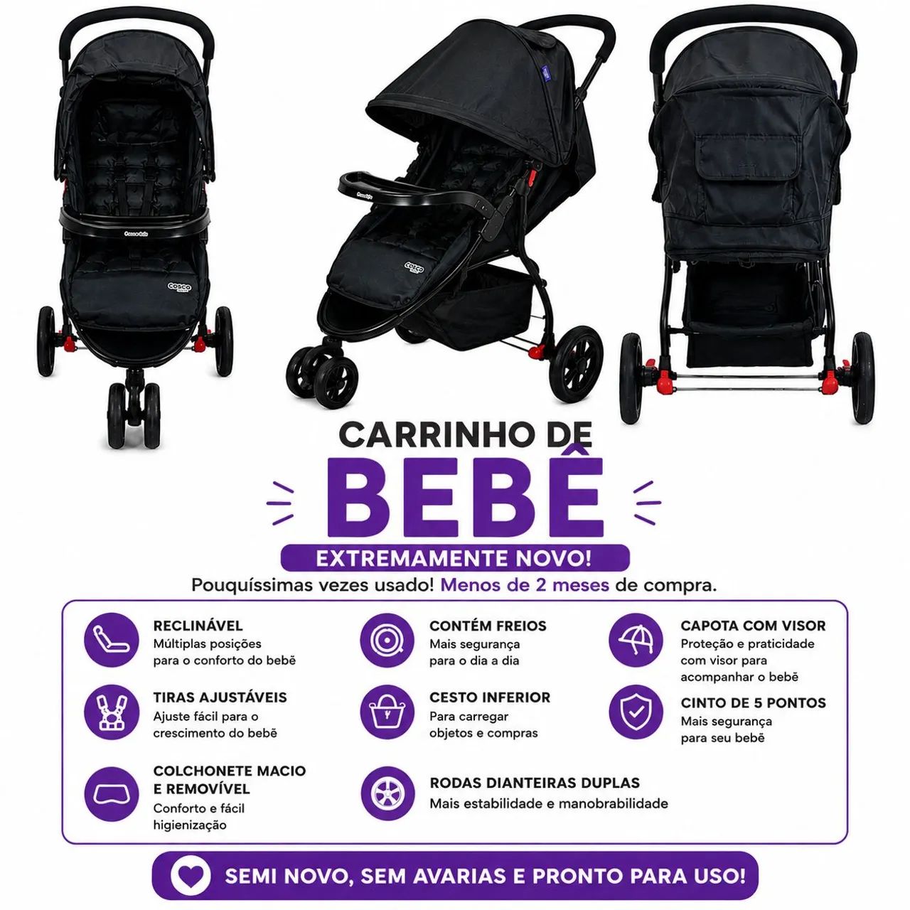 Carrinho de Bebê Toffy Cosco Kids 