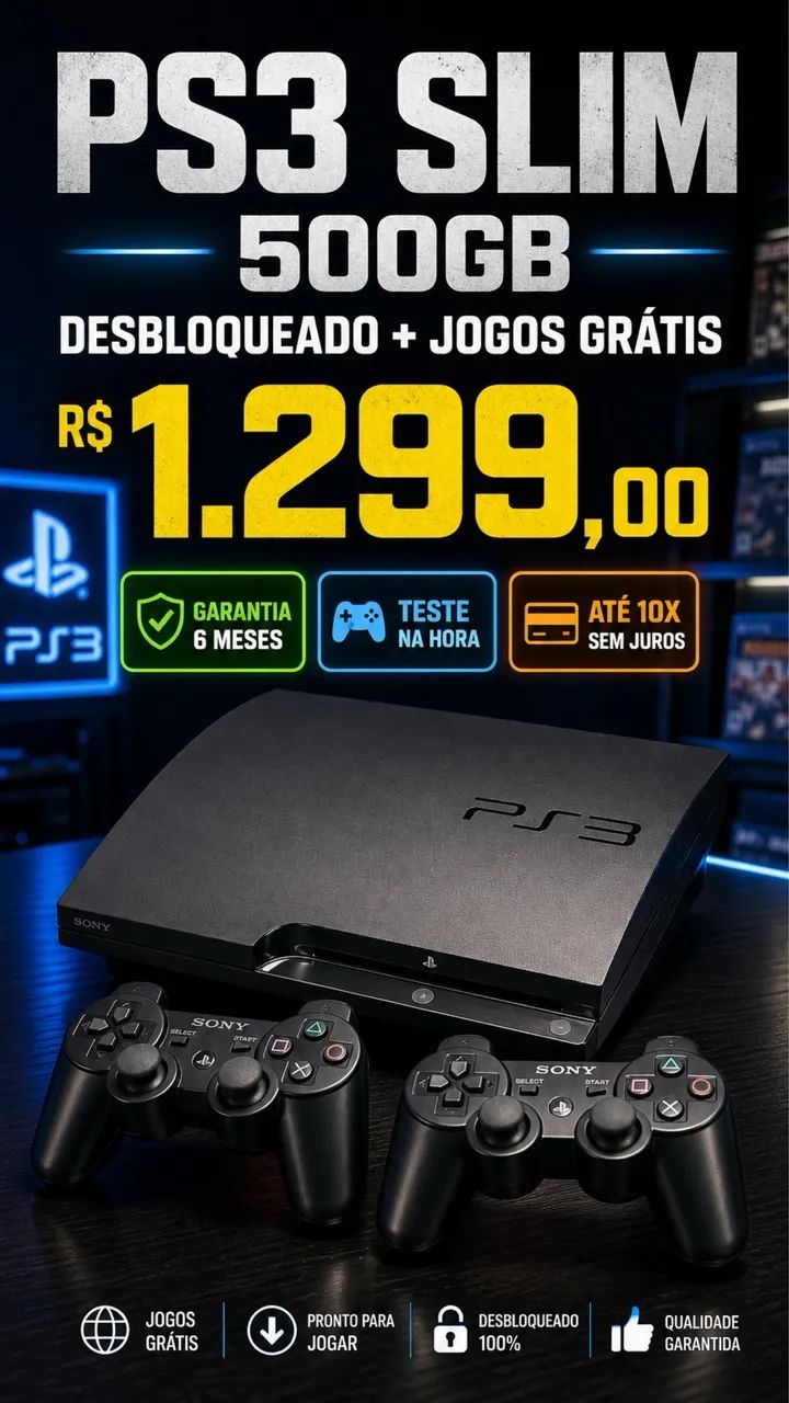 VÍDEO GAME/ CONSOLE PS3/DESBLOQUEADO - Foto 2