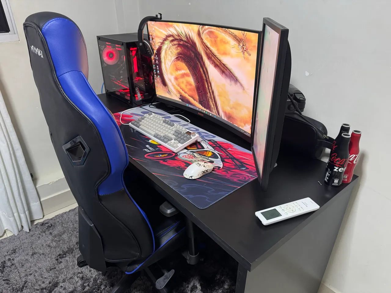 SETUP COMPLETO, COMPUTADOR, MESA, TELAS E CADEIRA