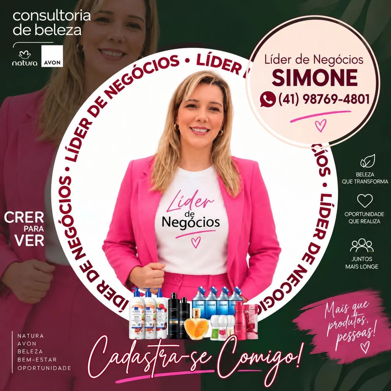 Seja uma consultora atura e avon