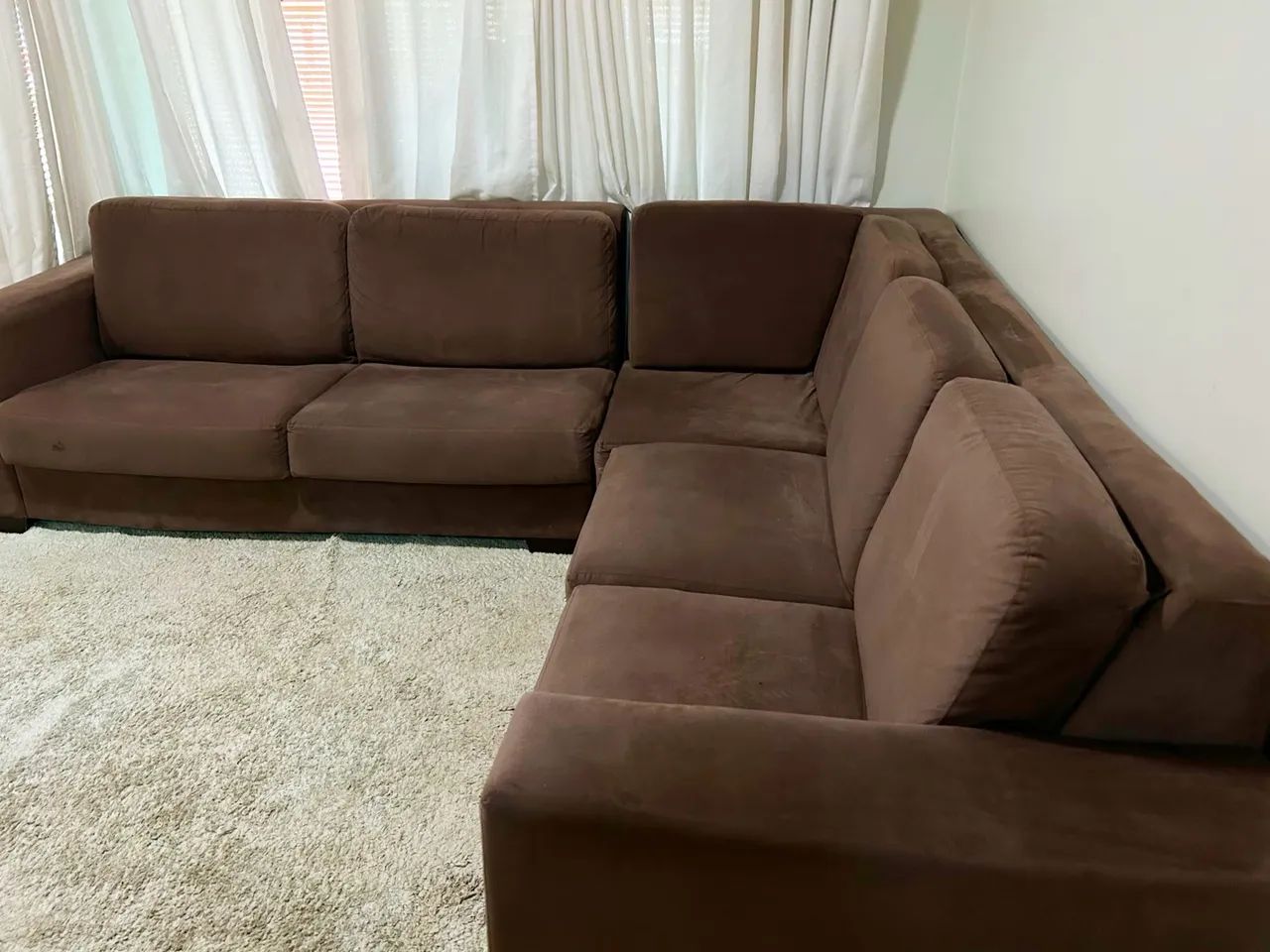 SOFÁ EM L - MARRON / NOVO  - Foto 4