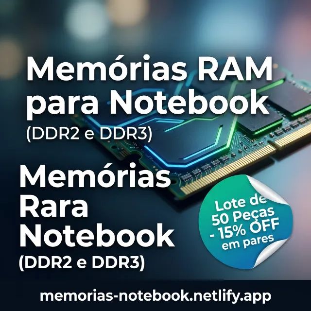 Memórias RAM para Notebook (DDR2 / DDR3) - Catálogo Online e Descontos!
